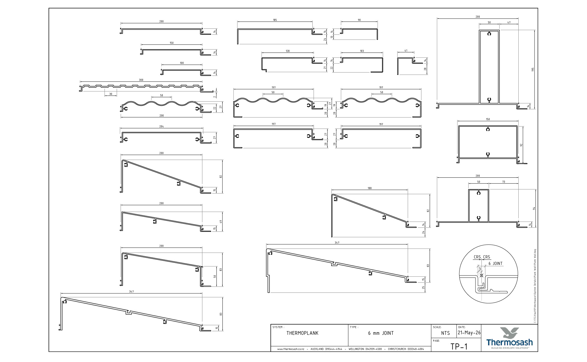 CAD Download - Thermoplank Profiles - 6mm open joint