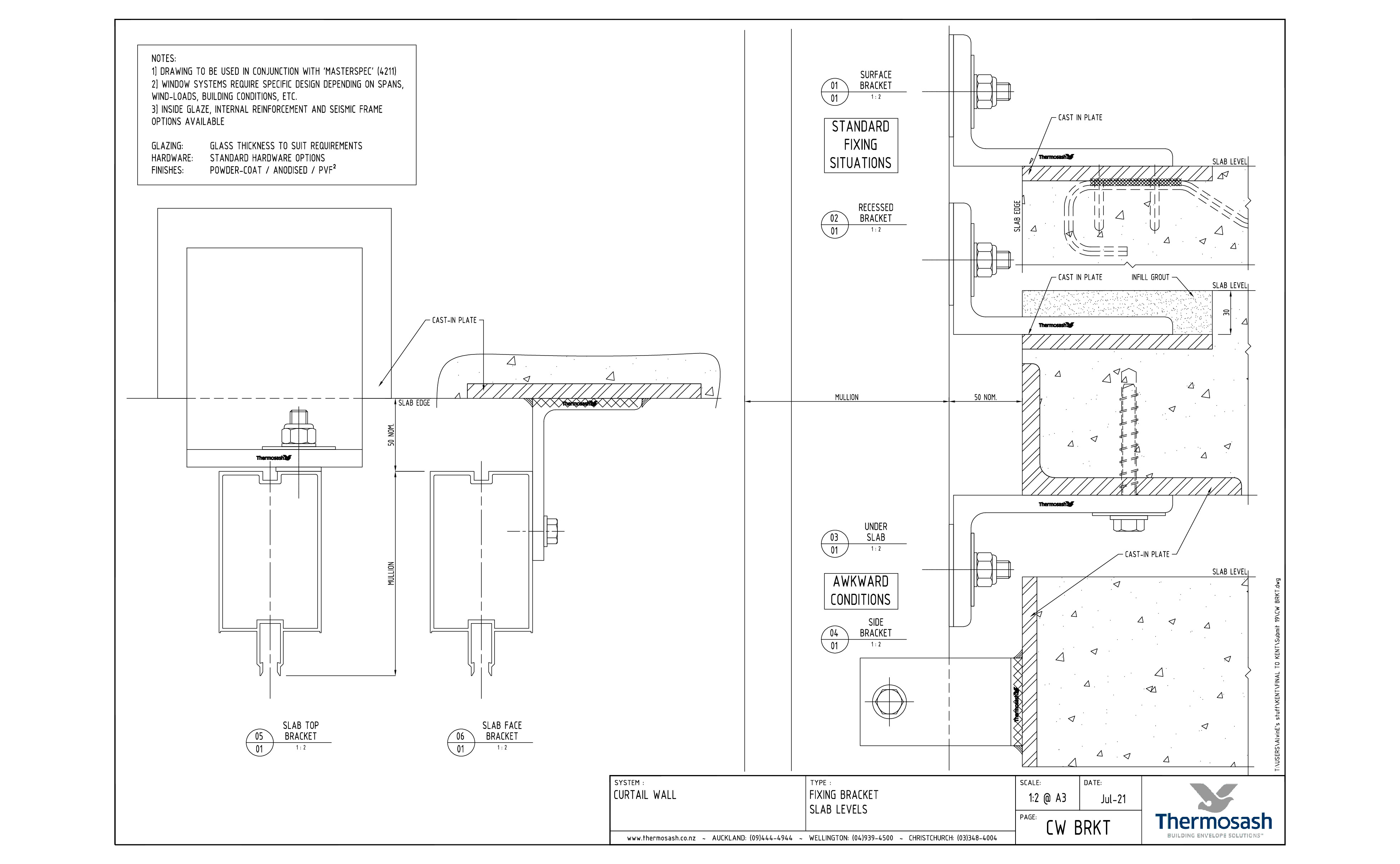CAD Download - Thermosash Curtain Wall Fixing Bracket