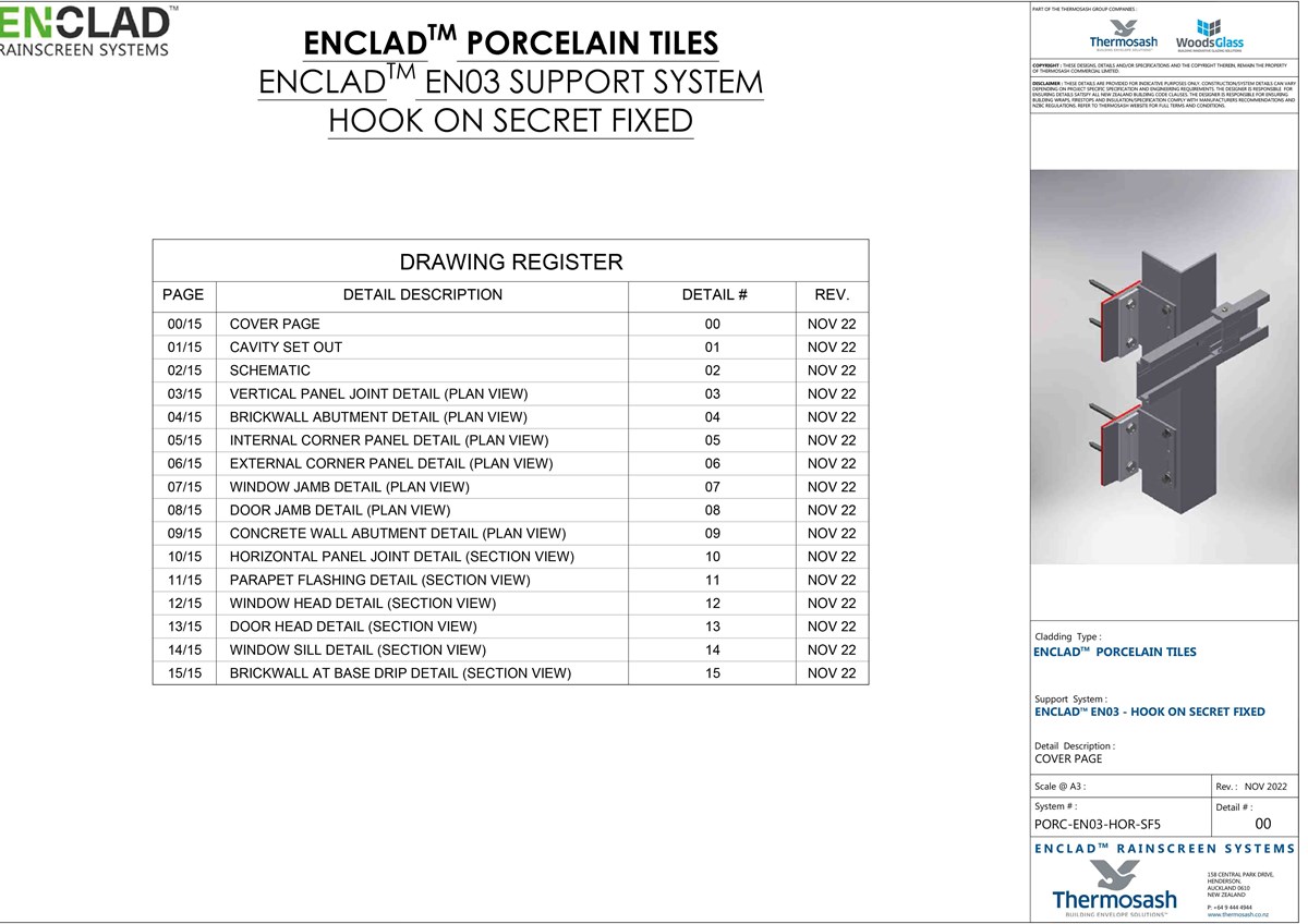 CAD Download - Porcelain Tiles Cladding Support - EN03