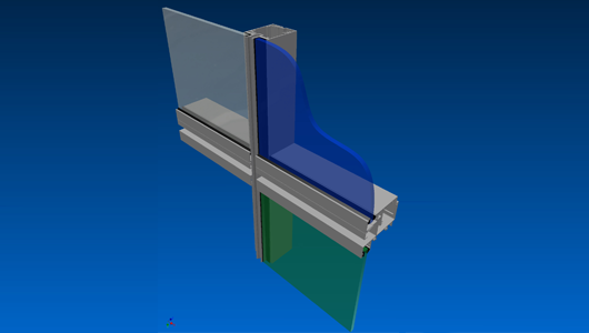 PW60 - two sided structurally glazed curtainwall with horizontally expressed transoms