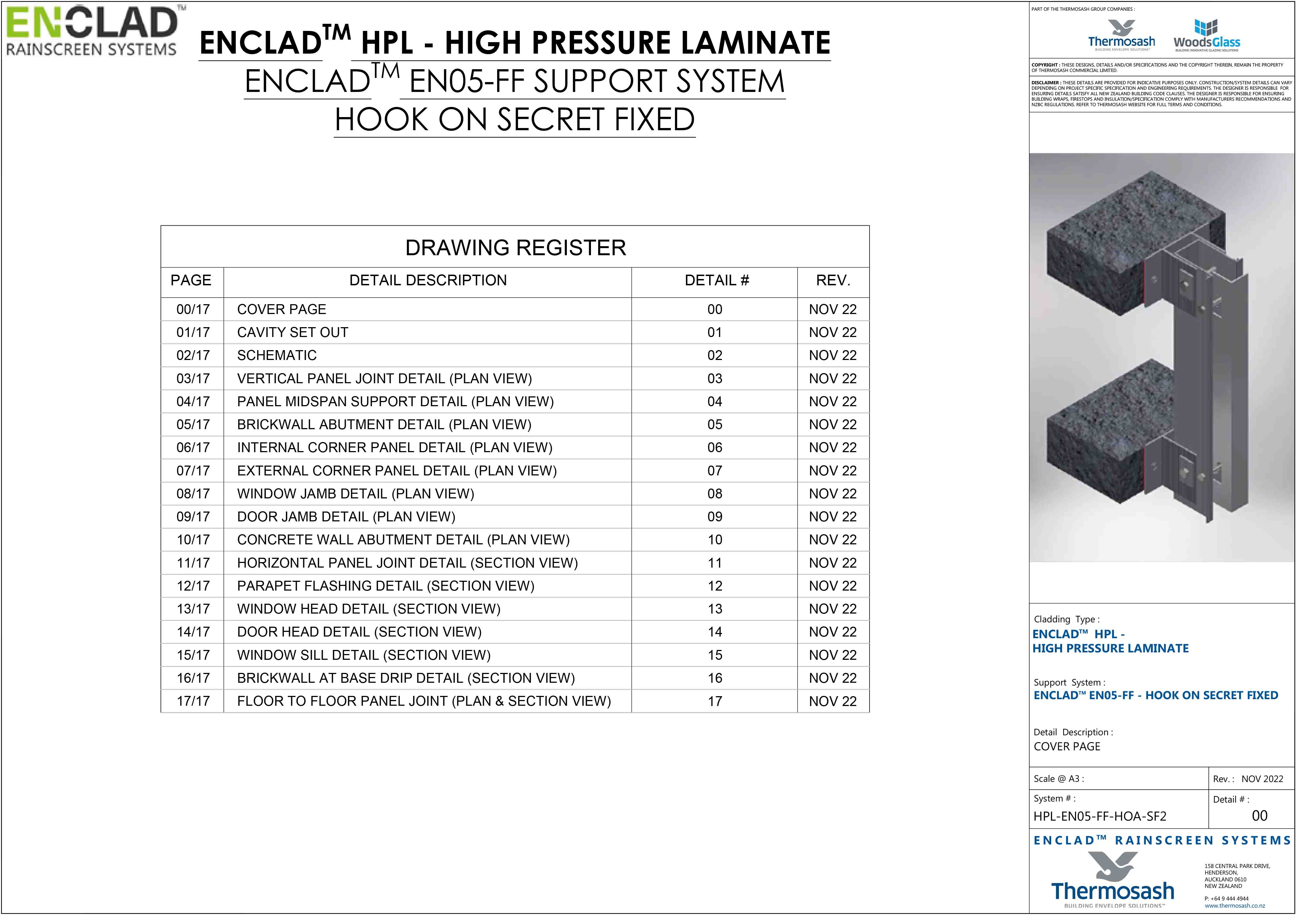 CAD Download - High Pressure Laminate Support - EN05-FF
