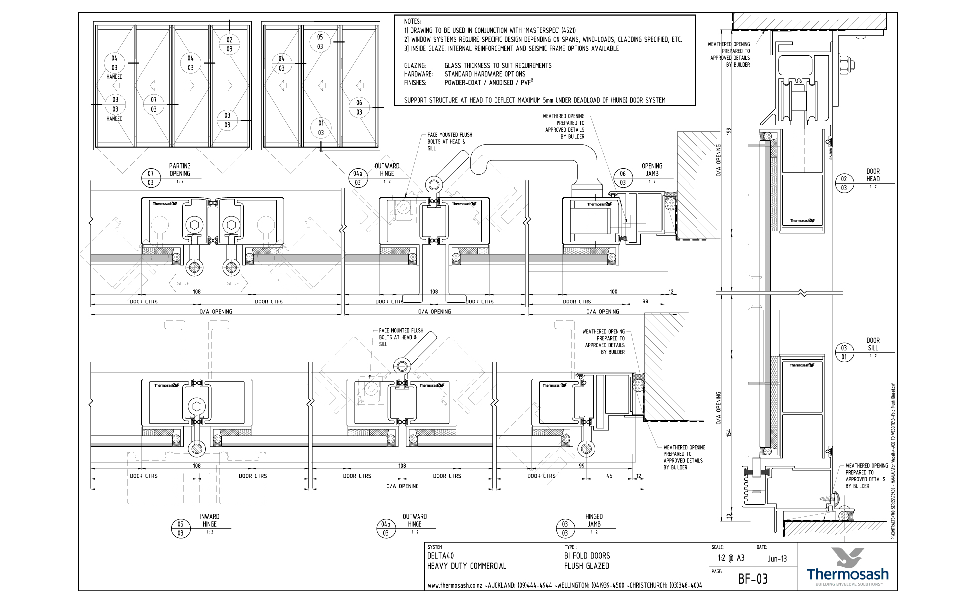 CAD Download - Delta 40 Commercial - Bi Fold Flush Glazed Door