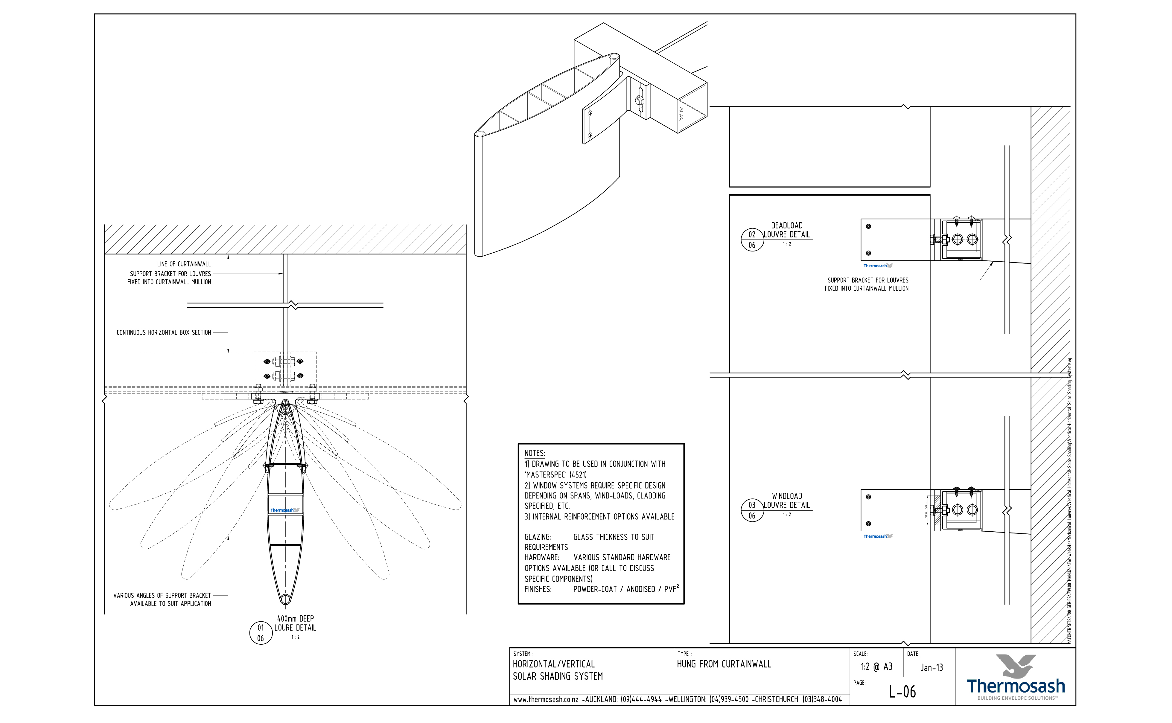 CAD Download - Vertical / Horizontal Hung from Curtainwall