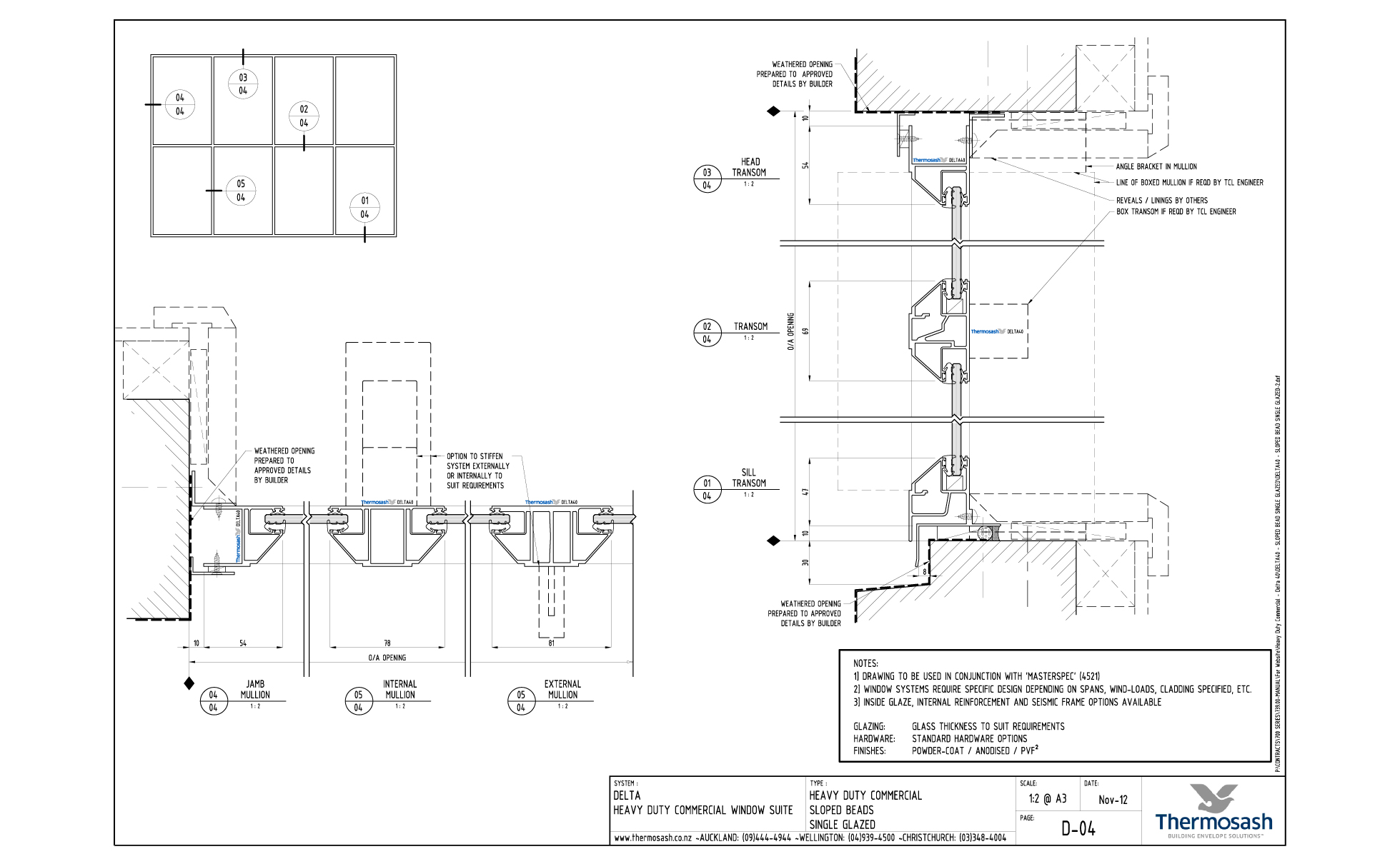 CAD Download - Delta 40 Commercial - Sloped Bead Single Glazed