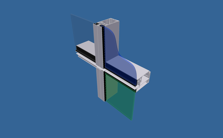 PW800 - two sided structurally glazed curtainwall with vertically expressed mullions