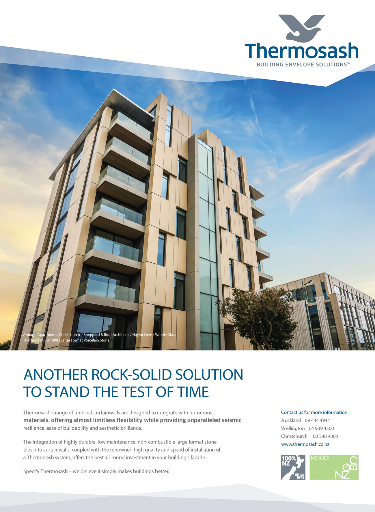 Thermosash Unitised facade integrates with numerous materials