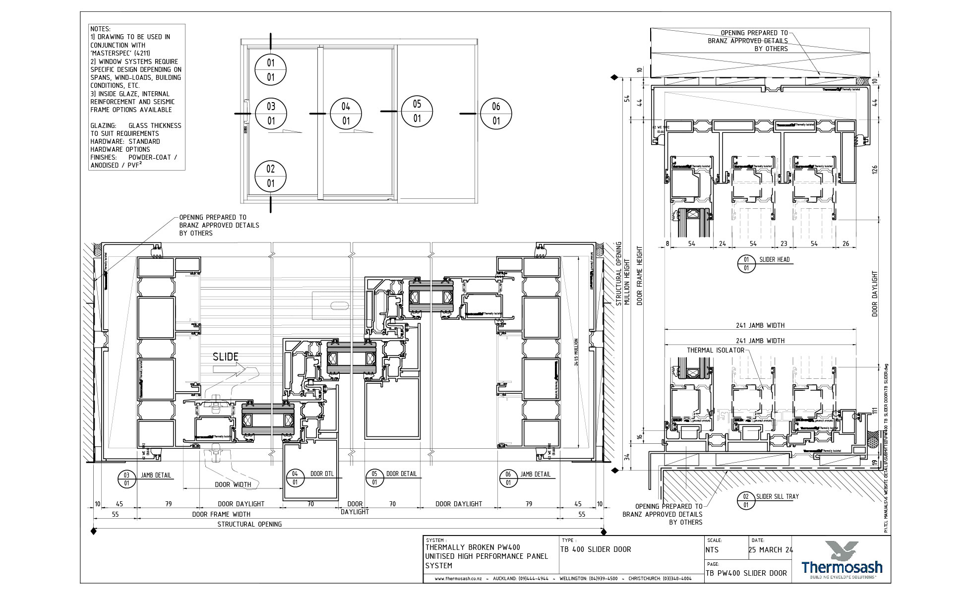 CAD Download - TB160 - PW400 160mm Mullion Thermally Broken Slider