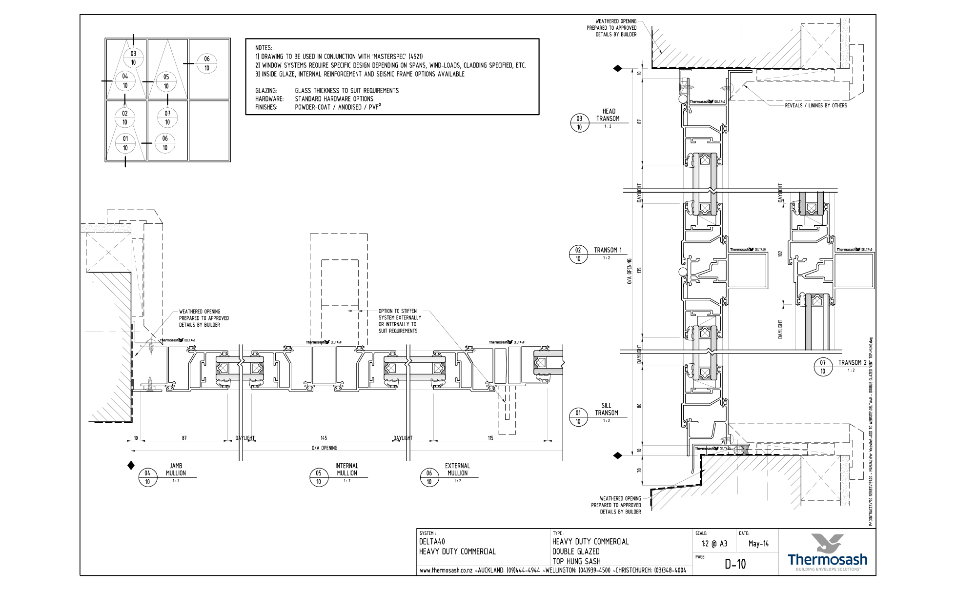 CAD Download - Delta 40 Commercial - Double Glazed Top Hung Sash