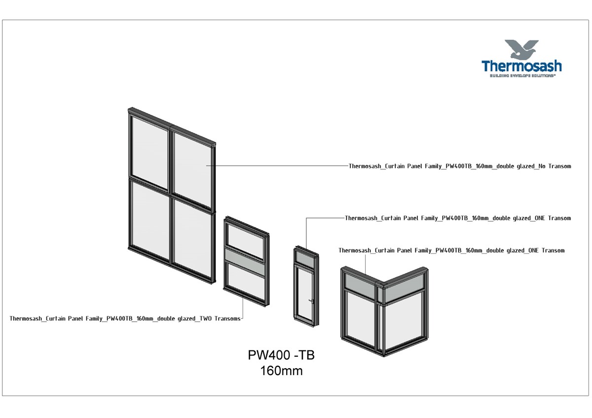 CAD Download - TB160 - PW400 160mm Revit Family Showroom