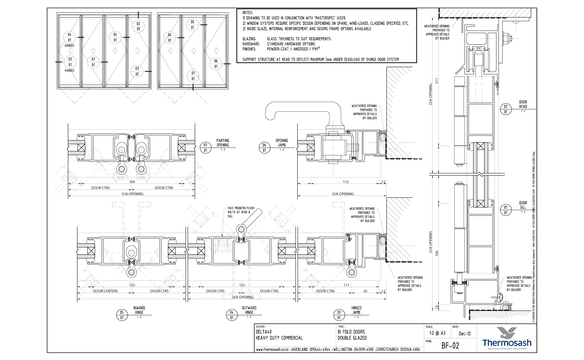 CAD Download - Delta 40 Commercial  - Bi-Fold Double Glazed Doors
