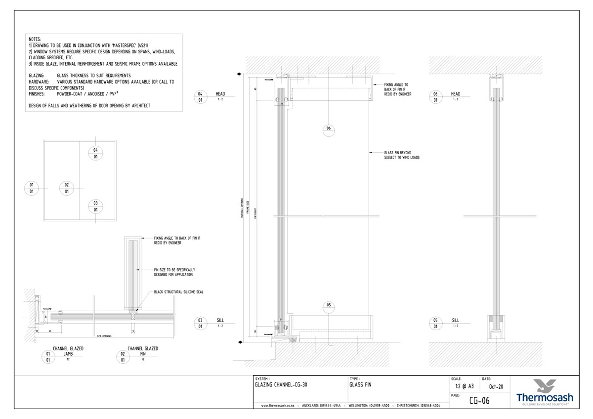 CAD Download - CG30 - Channel Glazing - Glass Fin