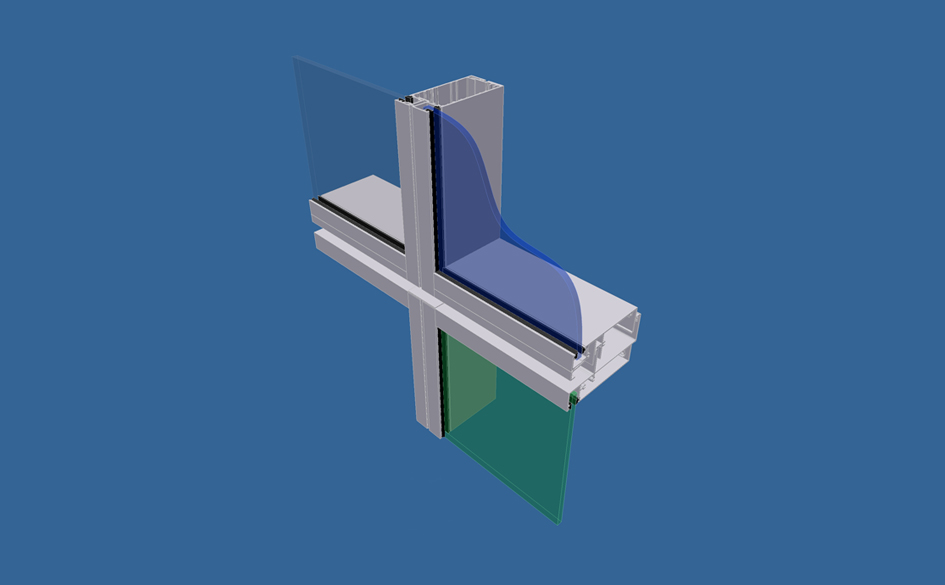 PW400 - four sided mechanically engaged curtainwall