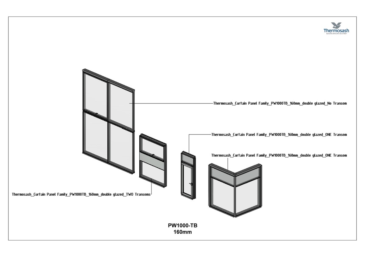 CAD Download - TB160 - PW1000 160mm Revit Family Showroom